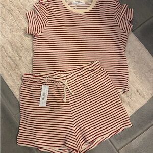 Perfect white Tee Bree terry set